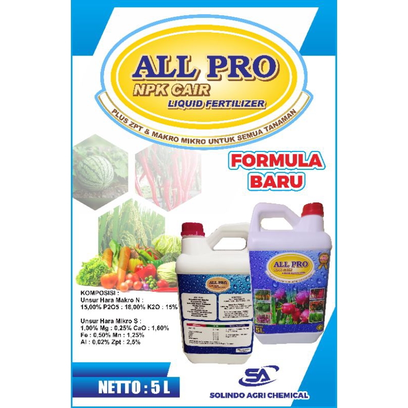 ALLPRO NPK cair plus ZPT kemasan 5 liter