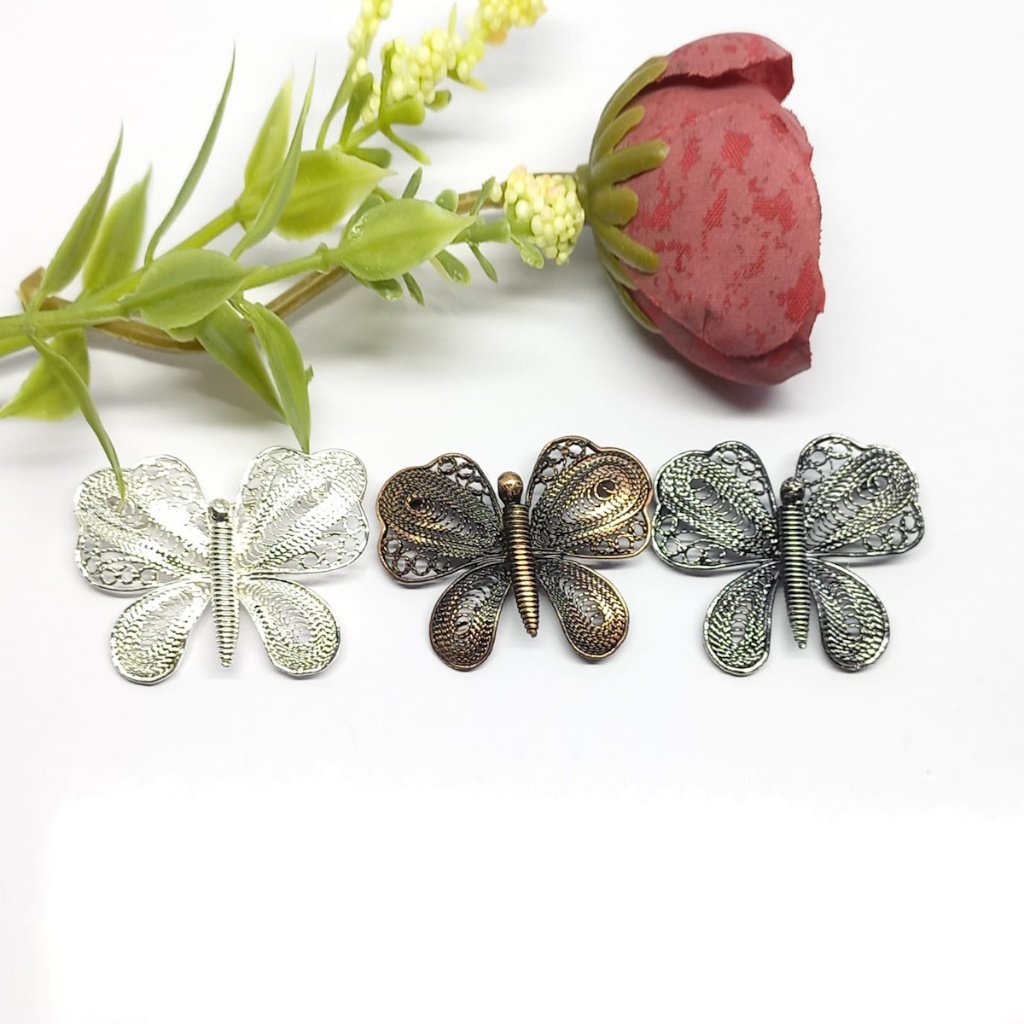 Bros Filigree Kebaya Jilbab Handmade Tembaga Krom Perak Asli Kotagede ID017