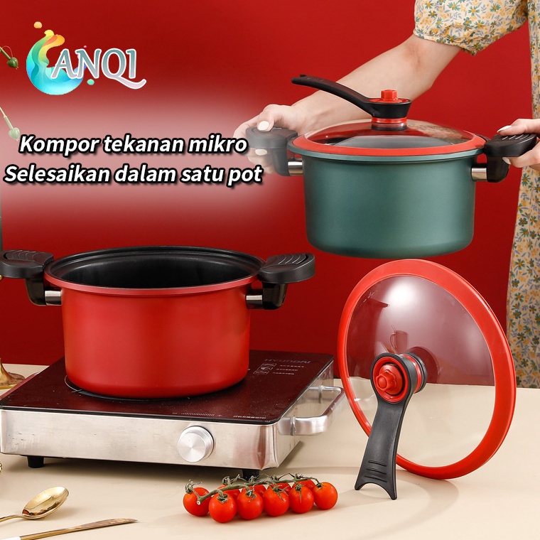 Jwu ANQI SHOP Panci Presto Teflon Pressure Cooker Pot Anti Lengket Panci Presto 35 Liter VS185  Prod