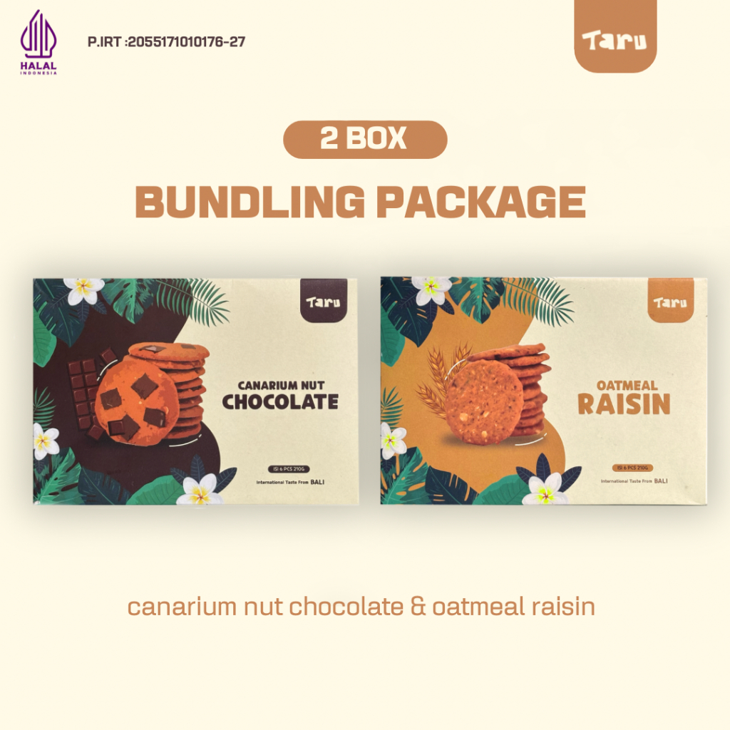 

TARU COOKIES – MIX Oatmeal Raisin dan Canarium nut chocolate ( BIG COOKIES )