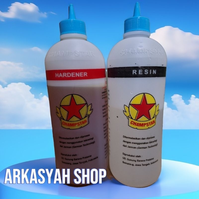 LEM BINTANG EPOXY HARDENER RESIN NEW MUDA 1 KG  (LEM KAYU LEM 2 KOMPONEN LEM SUPER KUAT)