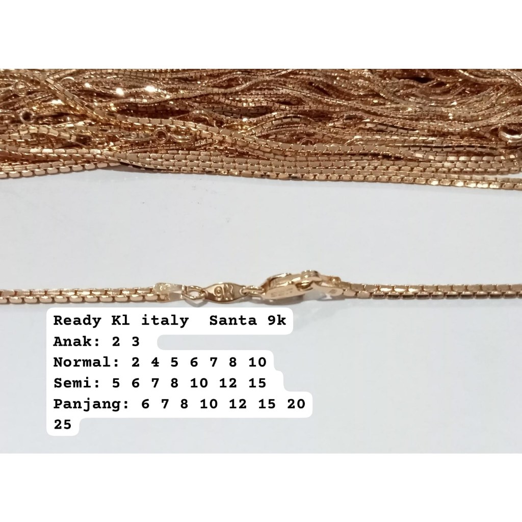 KALUNG RANTAI ITALY SANTA POLOS KADAR 420 9K