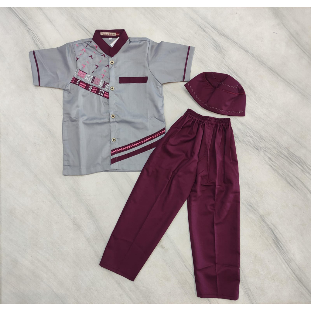READY SETELAN KOKO ANAK COWOK/ SETELAN  BY CITRA KIDS/ BUSANA MUSLIM ANAK LAKI-LAKI FREE KOPYAH