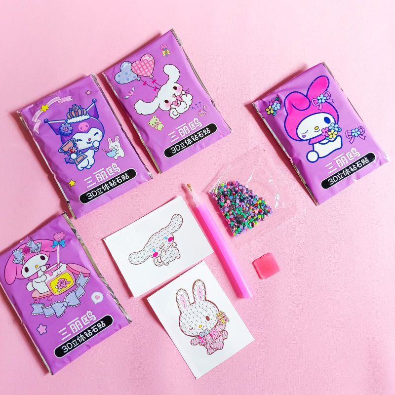 DIY STIKER MONTE MANIK MANIK KARAKTER SANRIO MAINAN VIRAL DIY STIKER DIAMOND PAINTING MINI SANRIO