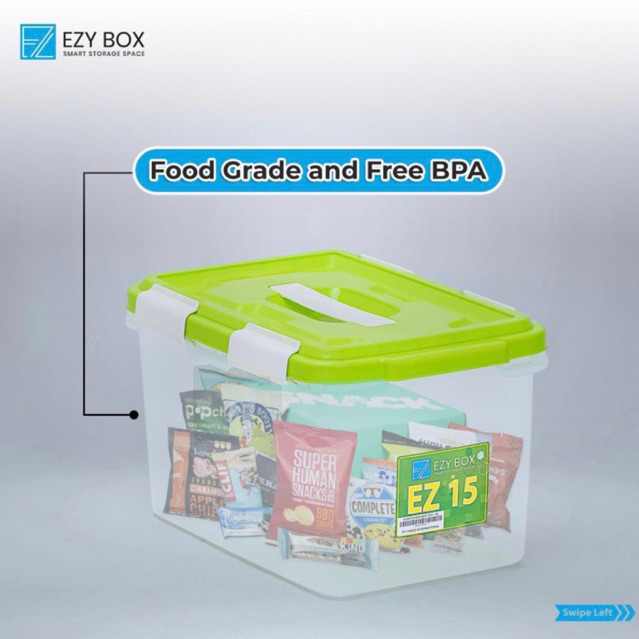 Ezy Box Container Plastik Cb 15 Liter Kontainer box murah Transparan Kotak Penyimpanan Barang Serbag
