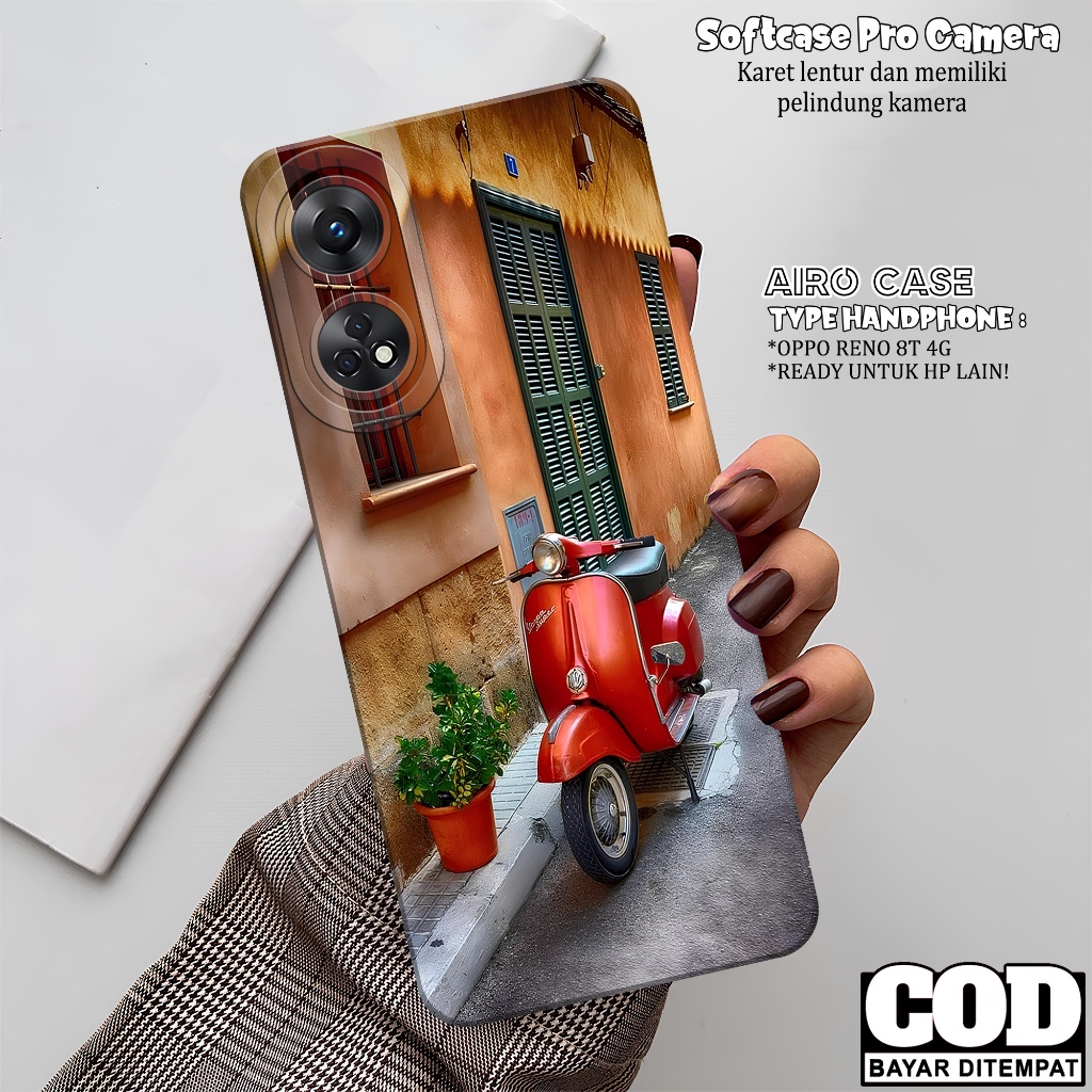 Softcase OPPO RENO 8T 4G Terbaru Case OPPO RENO 8T 4G Terbaru Fashion Case Vespa Casing OPPO RENO 8T