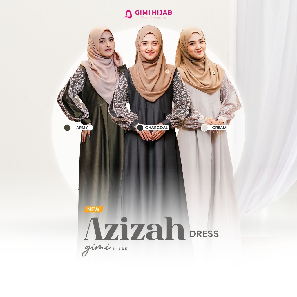 Azizah Dress Wanita Terbaru Sarimbit Lebaran Keluarga Couple Nyaman One Set Family