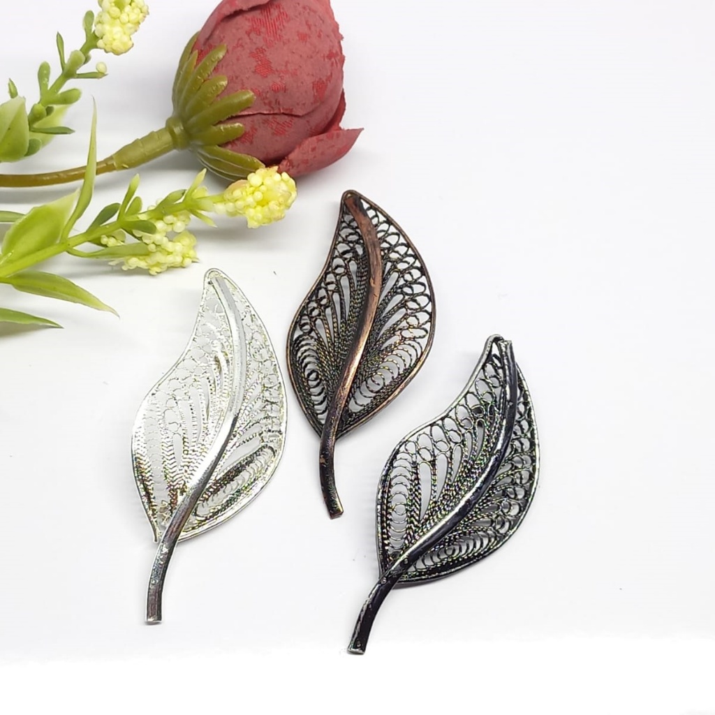 Bros Filigree Kebaya Jilbab Handmade Tembaga Krom Perak Asli Kotagede ID051