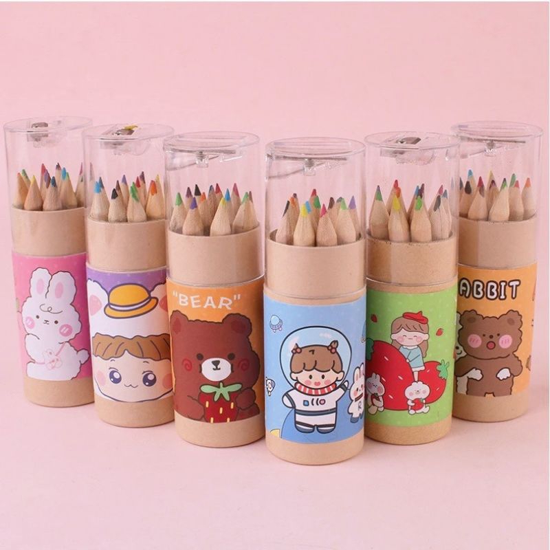 

Pensil Warna 12 in 1 Plus Serutan Pensil 12 Warna Karakter