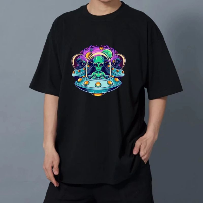 Kaos Vintage Alien/T-shirt pria Vintage Alien