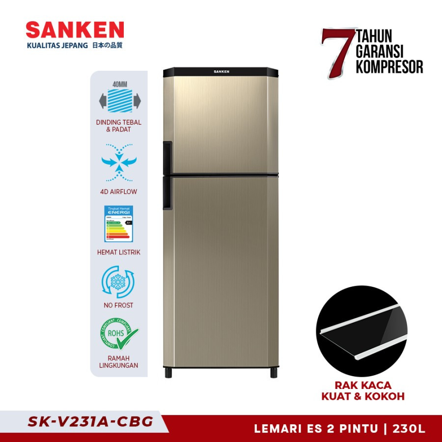 KULKAS SANKEN SKV231ACB LEMARI ES 2 Pintu