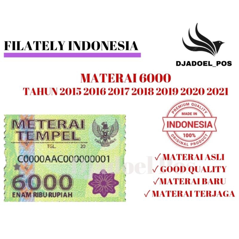 

MATERAI 6000 TAHUN 2015 2016 2017 2018 2019 2020 2021 (Baru)