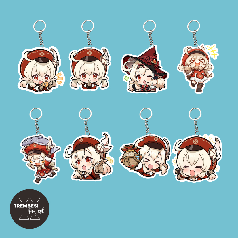 Gantungan Kunci Genshin Impact Klee | Ganci Akrilik Klee Chibi | Gantungan HP Klee | Strap HP Keycha