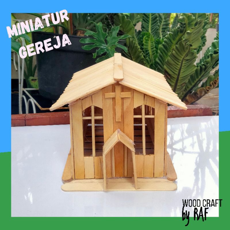 miniatur gereja ~ kerajinan stik es cream