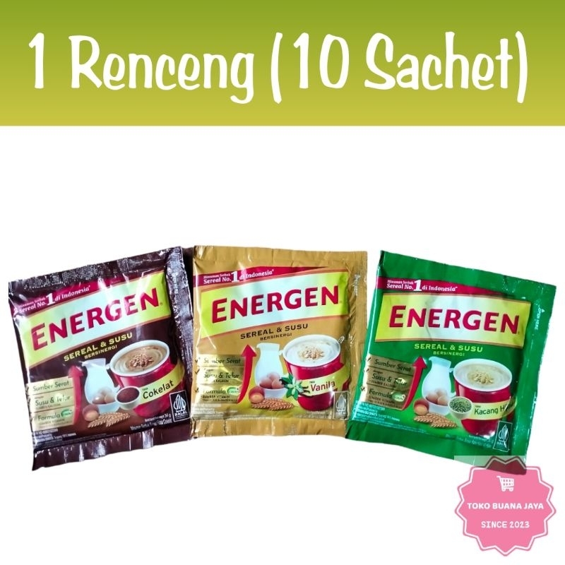 

ENERGEN ALL VARIAN RASA SEREAL MINUMAN INSTAN ( 1 RENCENG ISI 10 SACHET )