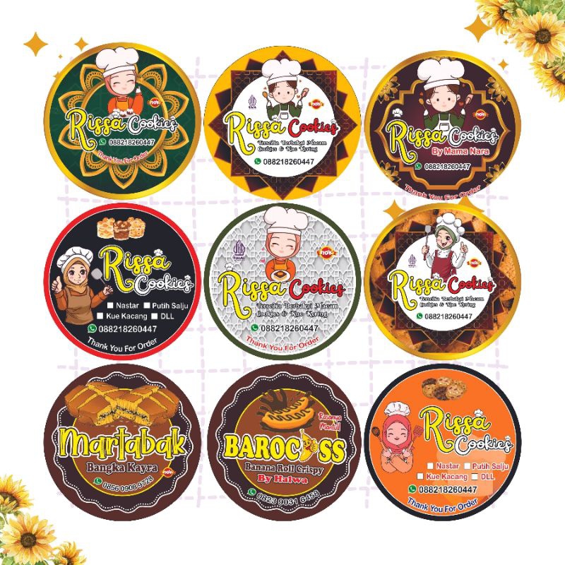 

(50pcs)(FREE DESAIN) Cetak stiker cookies Stiker kue kering Stiker lebaran Stiker idul Fitri