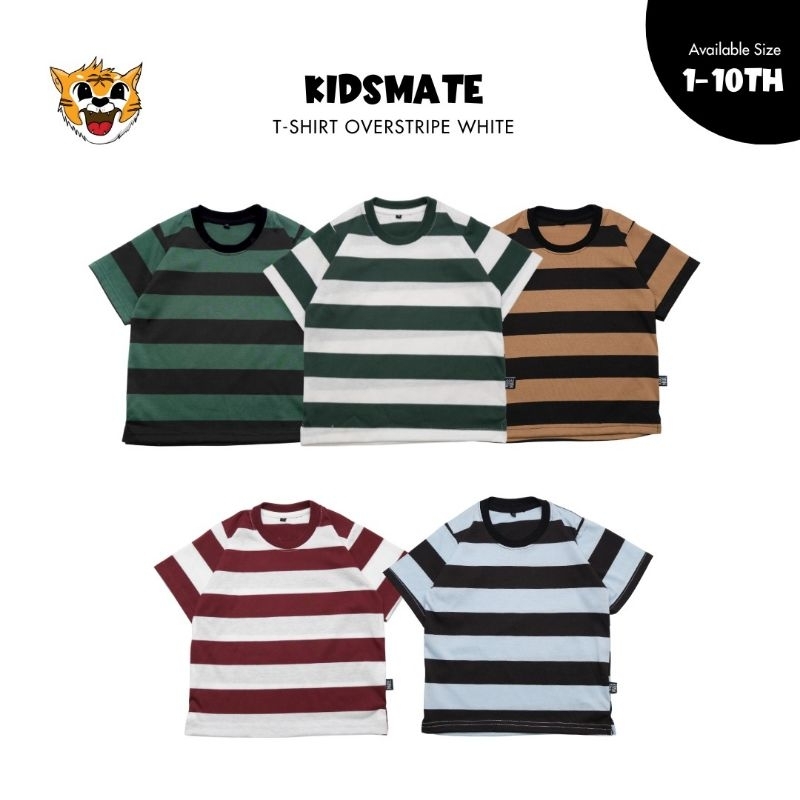 Kaos Overstripe White Anak Kids Mate