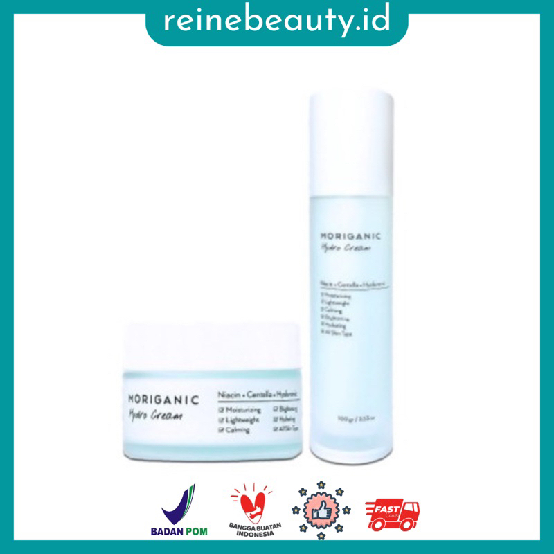 Moriganic Hydro Cream Moisturizer - Niacinamide, Centela Asiatica, and Hyaluronic Acid - Pelembab