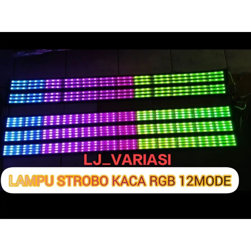 LAMPU STROBO KACA RGB 12MODE Mobil Pickup Elf Truck 12 Volt / 24 Volt
