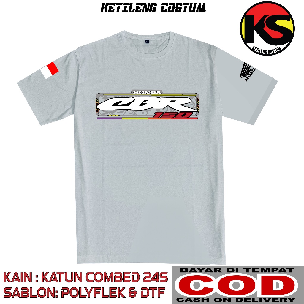 KAOS HONDA CBR OLD 150R BAHAN COTTON COMBED 24S TEBAL BISA COD KAOS DISTRO KAOS KEREN