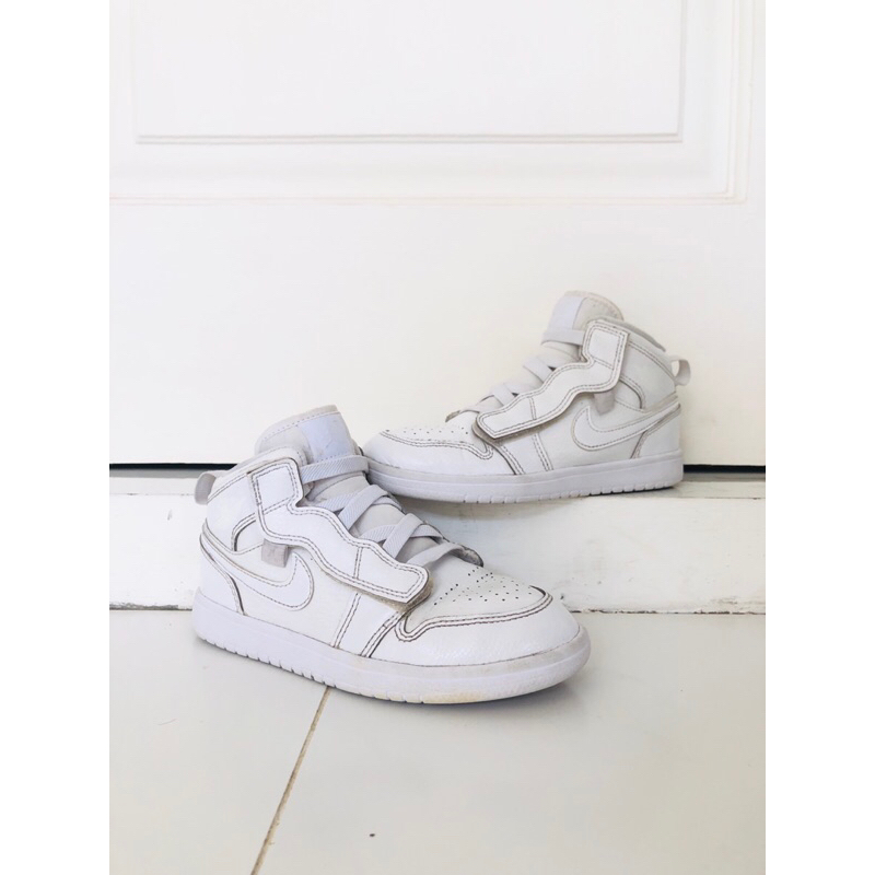 Sepatu AJ1 Mid ALT Kids White sz 31 Preloved