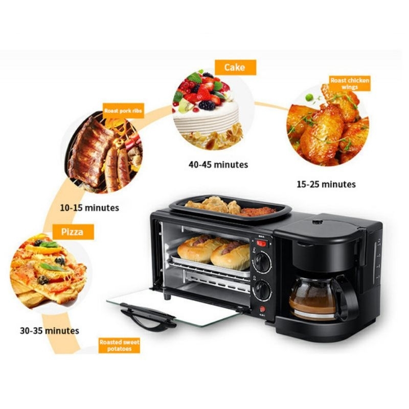 Mesin Pembuat Sarapan Breakfast Machine FLECO 3 in 1