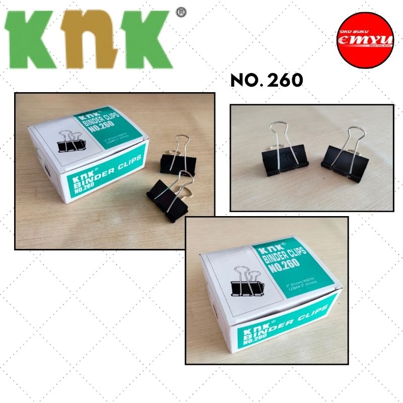 

KNK Binder Clip Penjepit Kertas No. 260 isi 12pcs