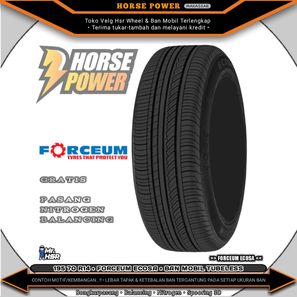 195/70 R14 • Forceum Ecosa • Ban Mobil Tubeless
