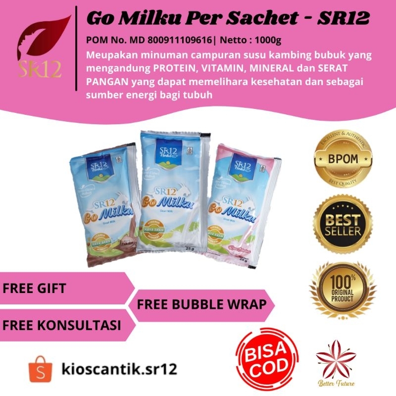 

GoMilku Sachet SR12 - Susu Gomilku Original Coklat Strowberry - Susu Kambing Etawa Gomilku SR12