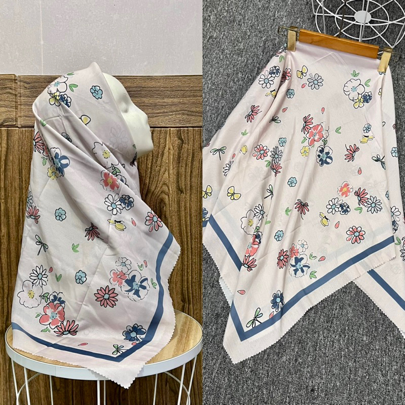 HIJAB SEGIEMPAT FLOWER SERIES TERBARU 022/ HIJAB MOTIF BUNGA KECIL BESTSELLER