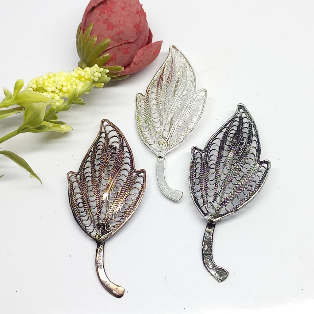 Bros Filigree Kebaya Jilbab Handmade Tembaga Krom Perak Asli Kotagede ID084