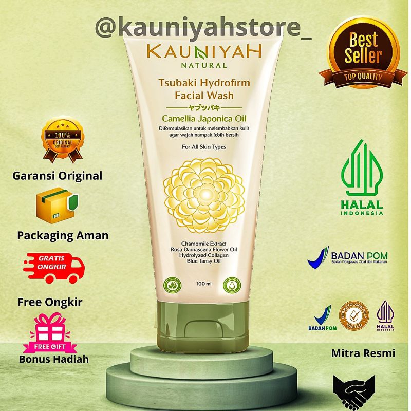 [READY] FACIAL WASH KAUNIYAH | Tsubaki Hydrofirm Facial Wash | Kauniyah Skincare | Reseller Resmi