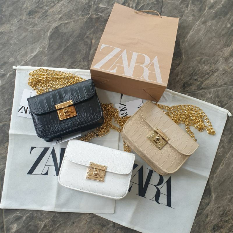 Tas Wanita Z Tali Rantai / Tas Z Croco Impor + Paperbag & Dustbag