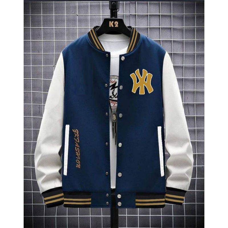 JAKET VARSITY  BASEBALL PRIA VARSITY NY PRIA WANITA BIG SIZE M-6XL JUMBO  LOGO NY