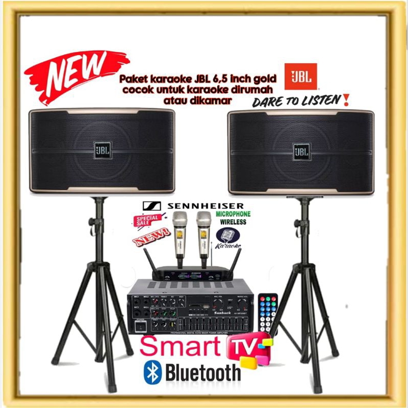 Paket karaoke JBL 6,5 INCH GOLD wireless microphone