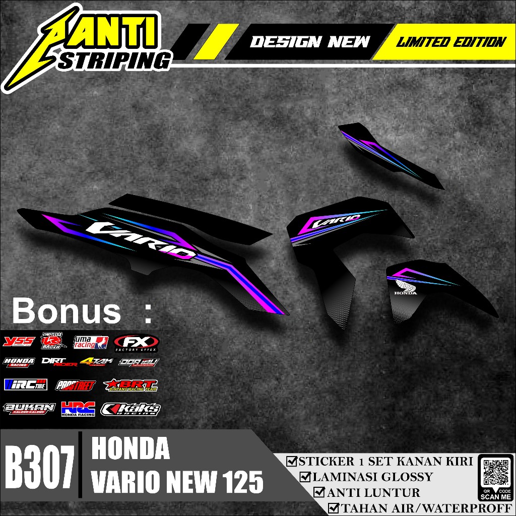 STRIPING STICKER MOTOR HONDA VARIO 125 NEW LIST VARIASI viral- STIKER motor VARIO 125 new desain ker