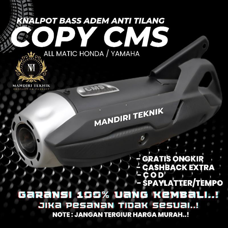 KNALPOT COPY CMS TABUNG VARIO Pnp Motor ALL METIC METIK BEAT, VARIO, SCOOPY, PCX NEW OLD DELUXE STRE