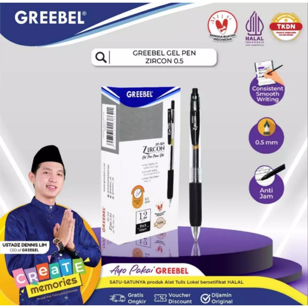 

Pulpen Gel Greebel Zircon Gp-509 (1 pcs)