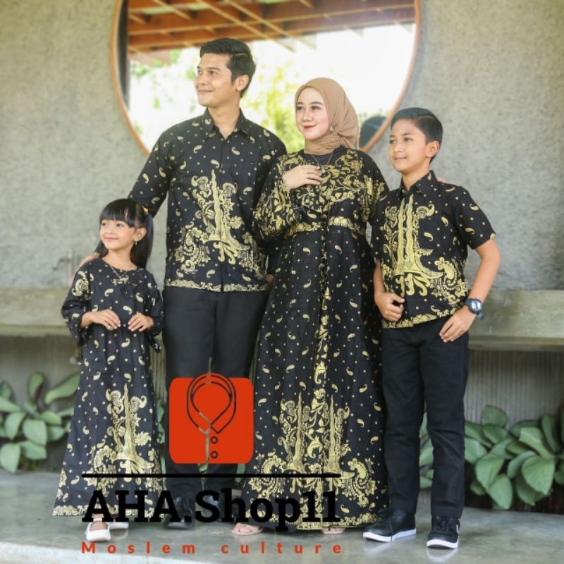 Batik Couple Wanita Modern Gamis Batik Keluarga