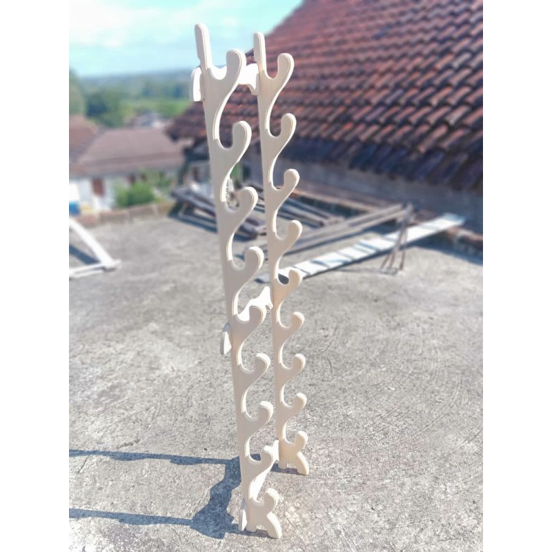 stand/rak penyimpanan dudukan penyimpanan 9 tahap natural