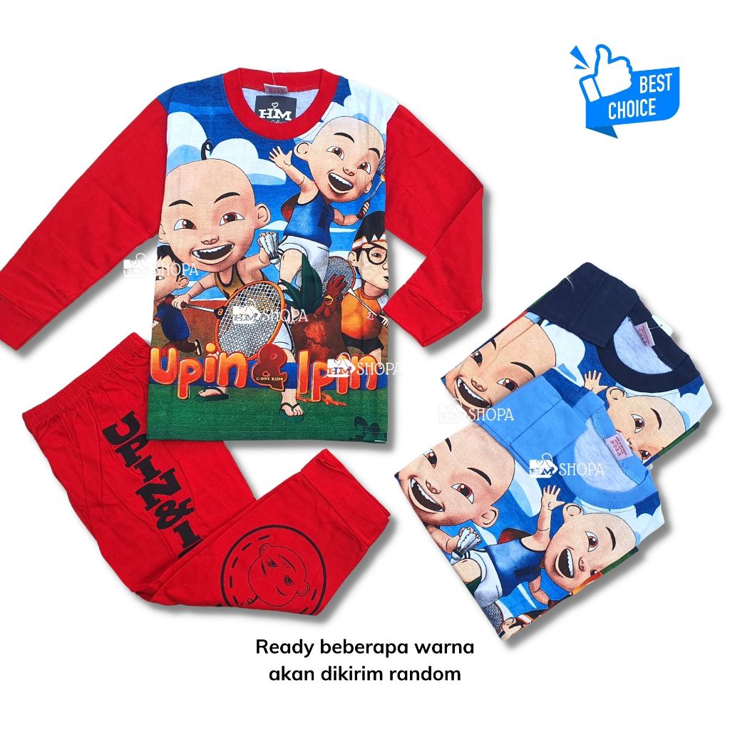 HMShopa - Piyama Upin ipin Baju setelan anak harian dan baju tidur 2-13 tahun