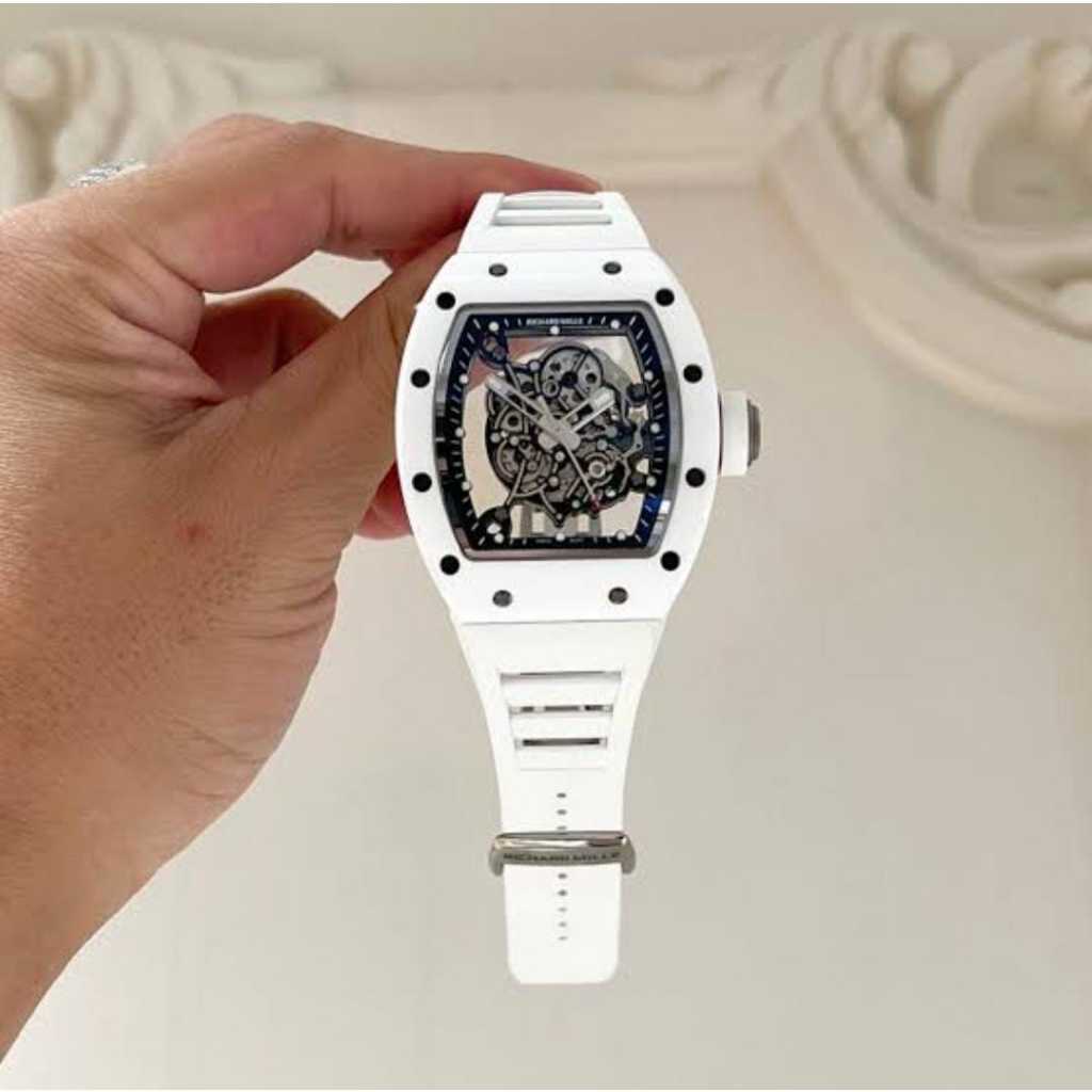 Jam Tangan Pria Swiss RM 55 Bubba Watson Tourbillon White Dial Ceramic Automatic Clean 1: