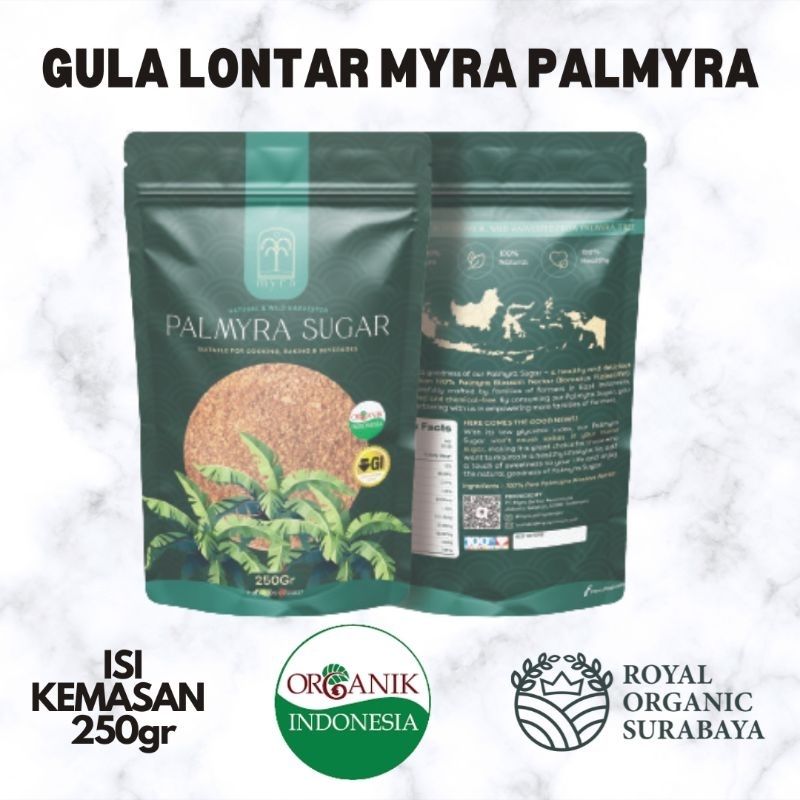 

Gula Lontar Organik Myra Palmyra 250gr, Rendah indeks glikemik,Non GMO,Sahabat Vegan