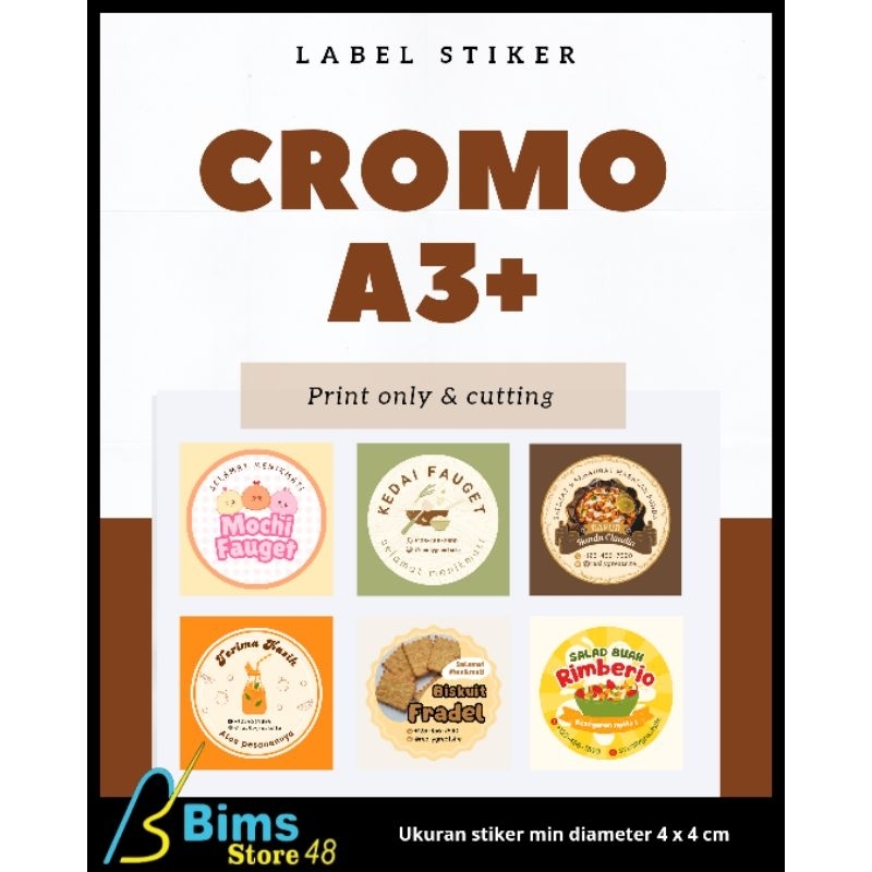 

STIKER CROMO A3+ CUTTING MURAH / CETAK LASER / CETAK STIKER / PRINT A3+