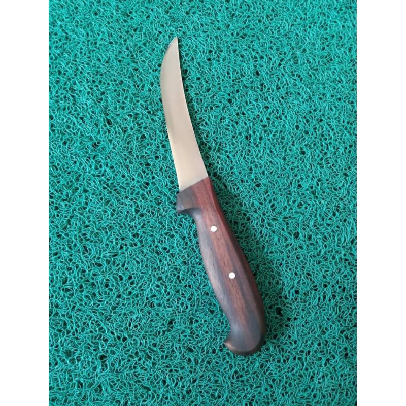 Pisau Boning lengkung 12 cm Gagang kayu Sono