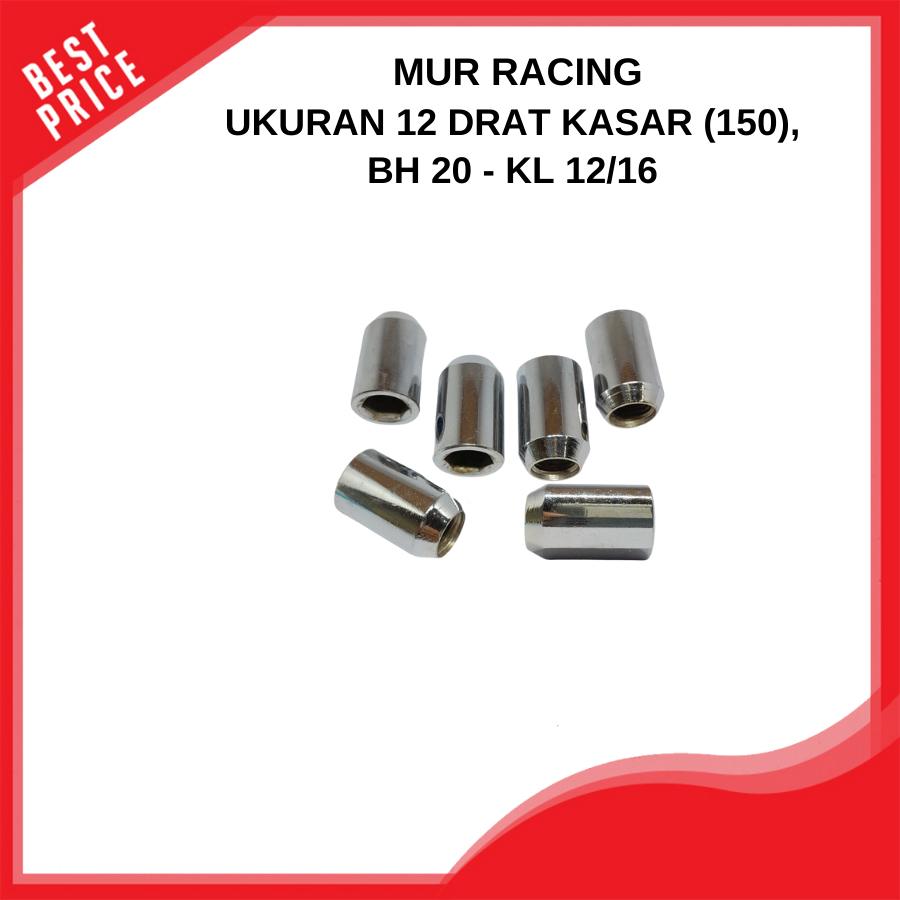 Produk Nut Racing Mur Roda Mobil Universal 12/150 BH 20 KL 12/6 Stainless Steel Lug Nut 1 Pcs  Mobil
