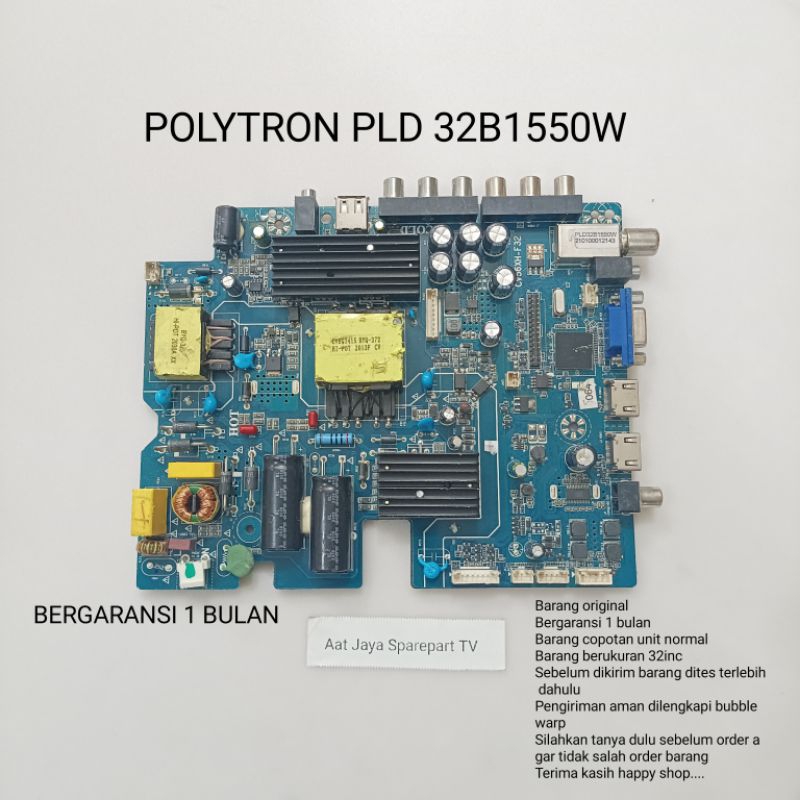 MAINBOARD TV LED POLYTRON PLD 32B1550W MB - MOBO - MODUL - MOTHERBOARD - MESIN TV POLYTRON PLD 32B15