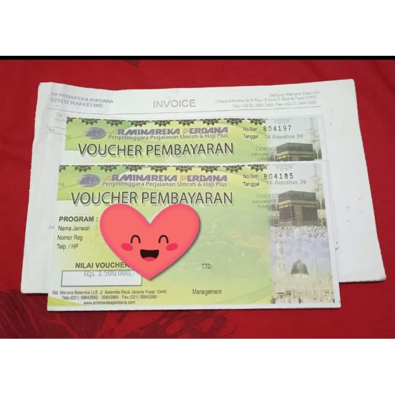 Voucher/Voucher DP Umroh/Voucher Arminareka Perdana Asli 100%