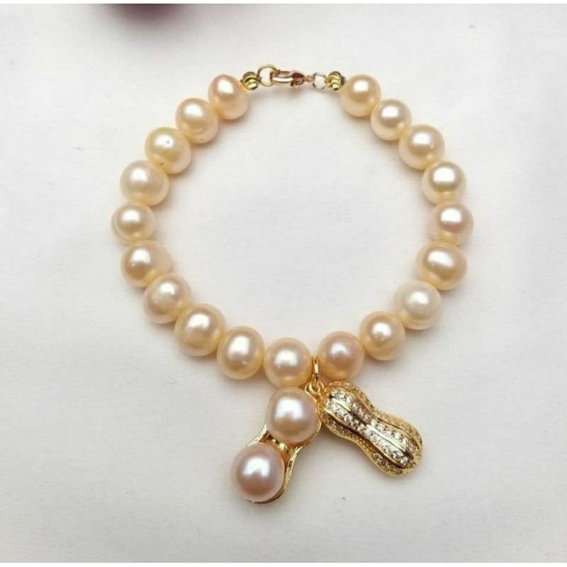 GELANG FULL MUTIARA LOMBOK AIR TAWAR SUPER BANDUL KACANG