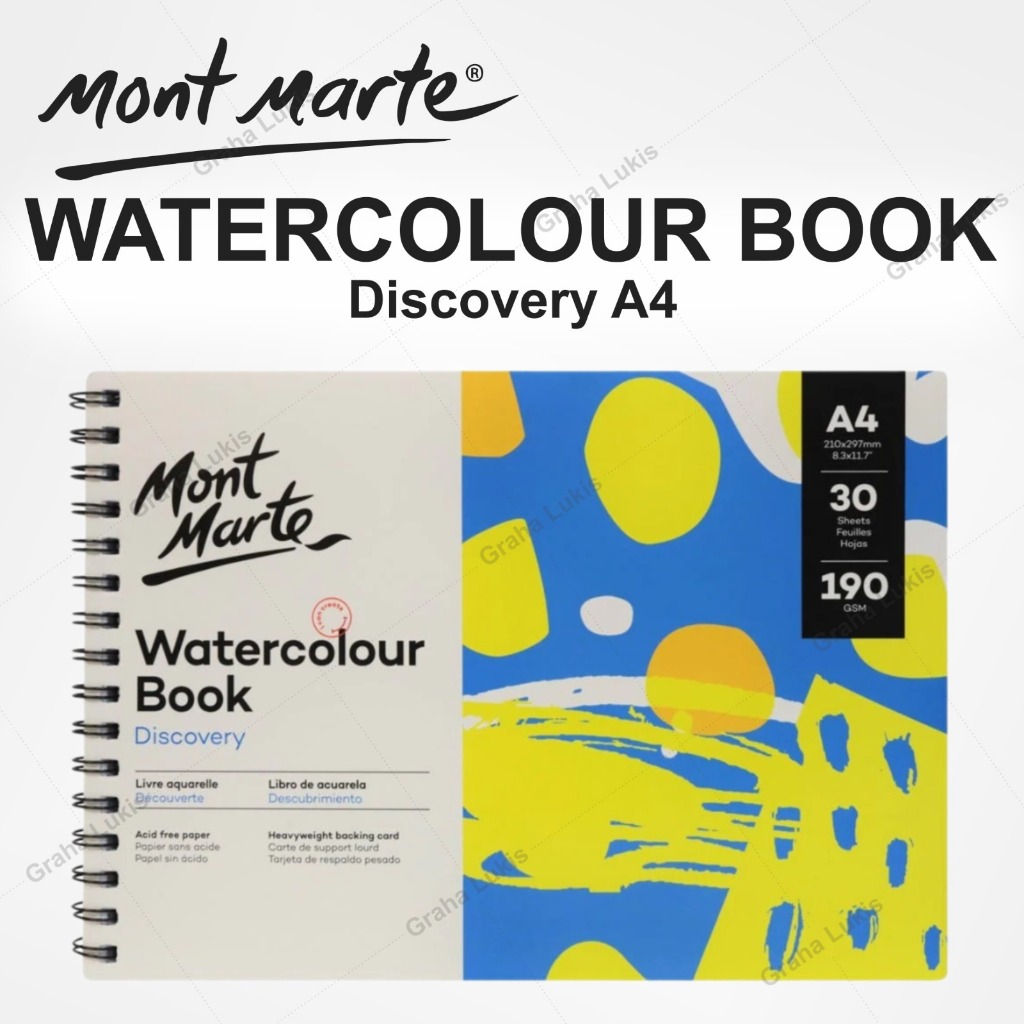 

Mont Marte Watercolour Book 190gsm A4 30 Sheet